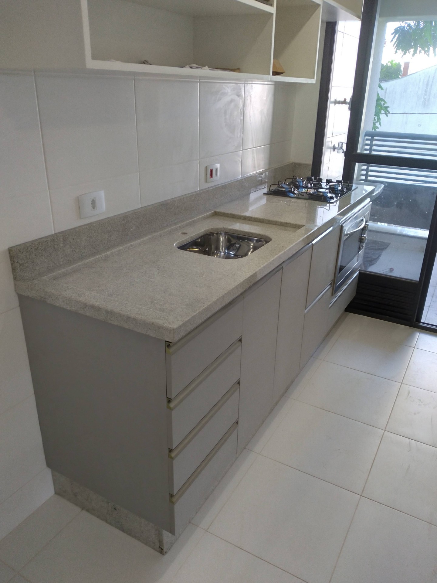 Cozinha Linear Cinza