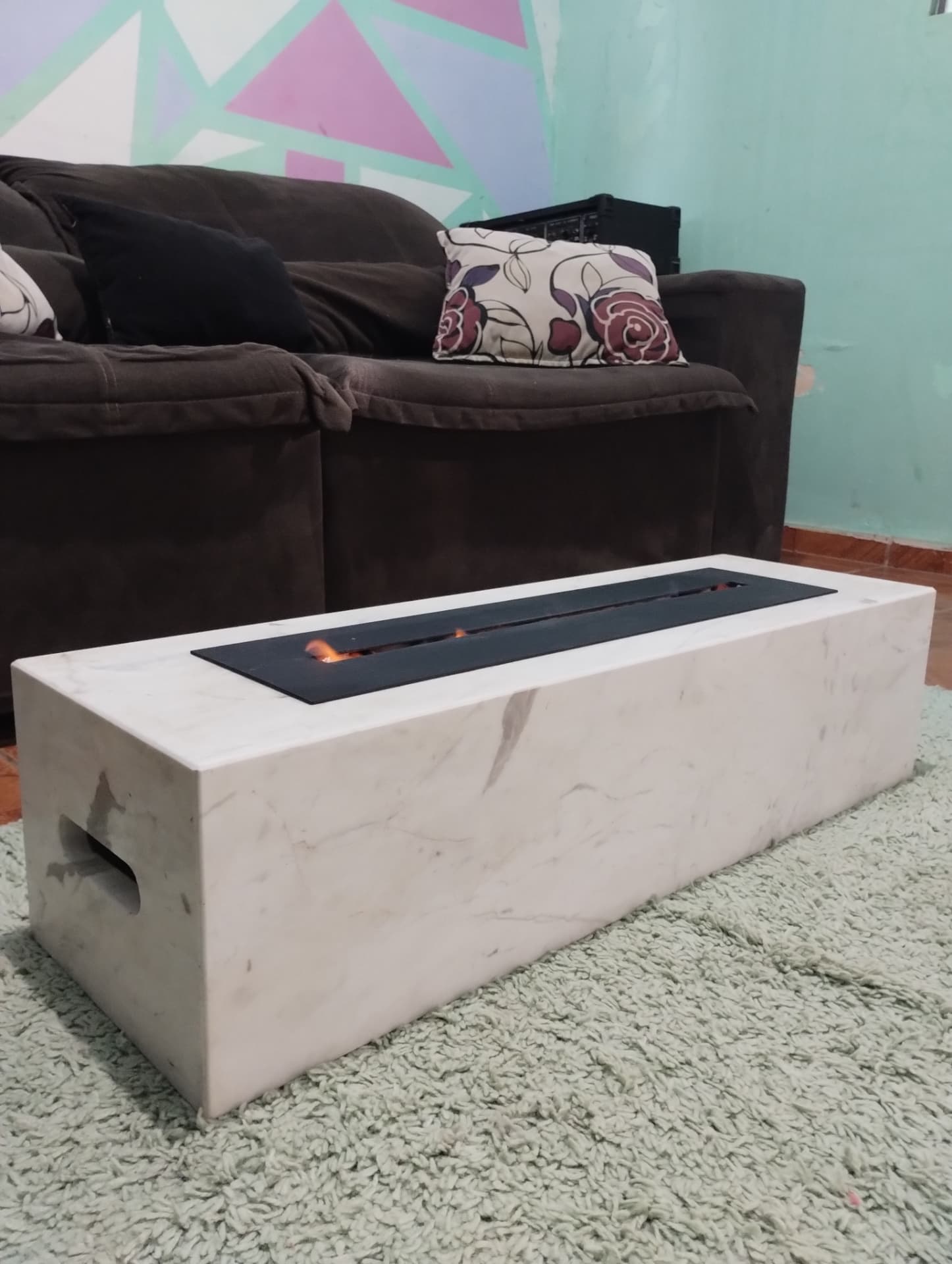 Mesa Lareira Mármore Branco Paraná