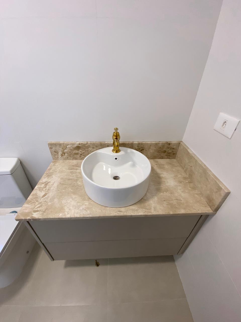 Lavabo Travertino & Dourado